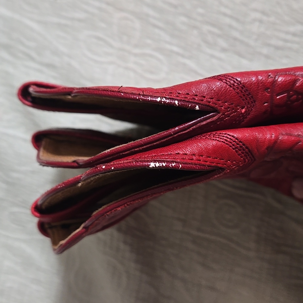 Ariat Heritage Western Boots Womens Size 7 B Red Leather Floral R-Toe 15761 - Picture 11 of 11